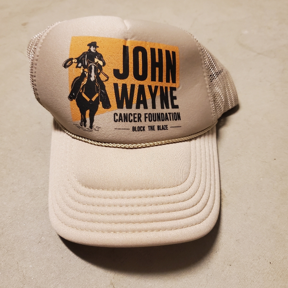 John Wayne Cancer Foundation Beige Trucker Hat